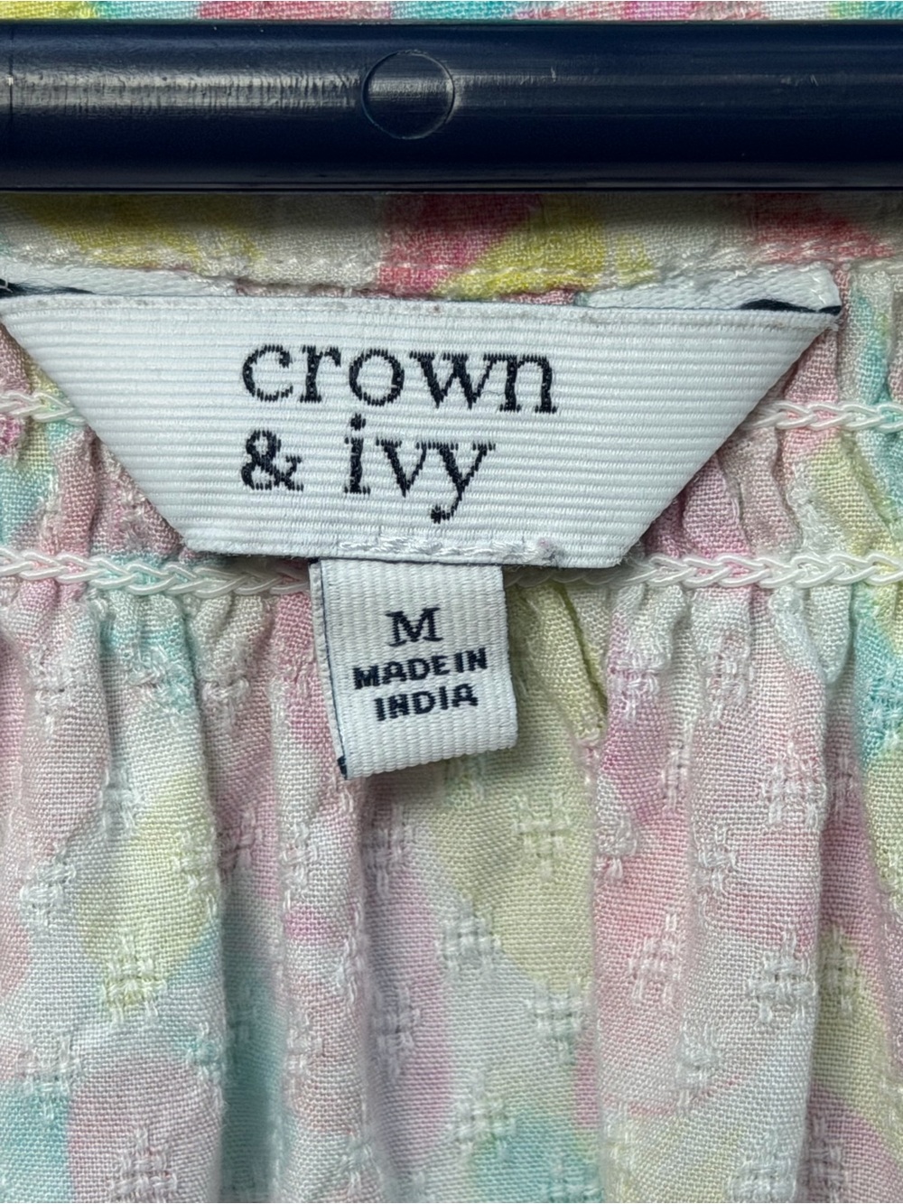 Crown & Ivy Pastel Floral V-Neck Blouse - Pink, Mint, Yellow - Picture 4 of 9